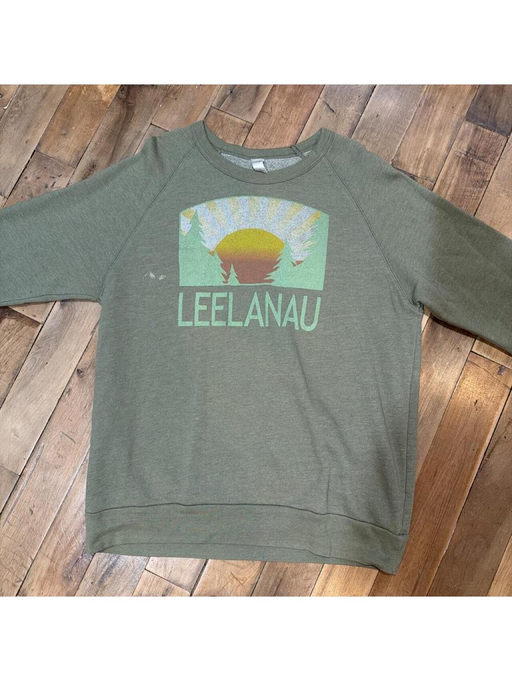 Men's Green and Khaki Sweatshirt